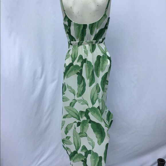 Show Me Your MuMu Green Floral Moby Front Tie Midi Dress Size X-Small - Picture 4 of 7